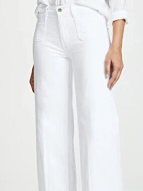 James Jeans Women's Caroline Flat Siren White High Rise Wide Leg 24 Made in USA